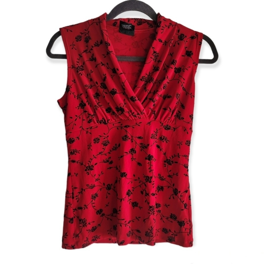 Red Sleeveless Blouse | JKLA California | Size Small